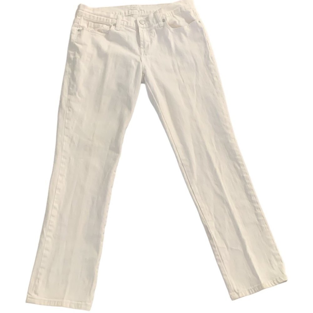 London Jean White Straight Leg 5-Pocket Jeans Sz 6 #131B